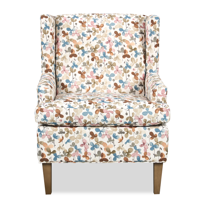 Made in Canada Sofa Lab Customizable Wingback 30\" Fabric Accent Chair – Rose Accent Fabric 