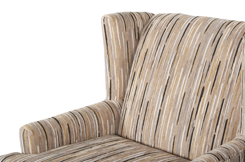 Made in Canada Sofa Lab Customizable Wingback 30\" Fabric Accent Chair – Mineral Accent Fabric 
