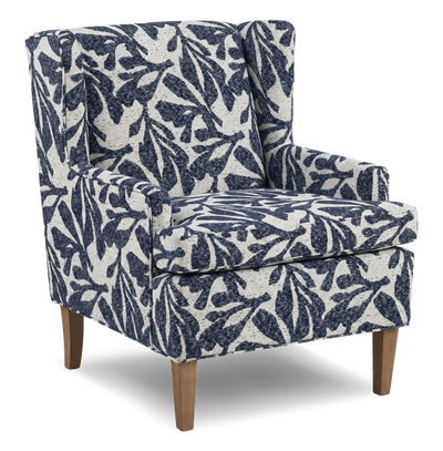 Made in Canada Sofa Lab Customizable Wingback 30" Fabric Accent Chair – Marine Accent Fabric | Fauteuil d’appoint à oreilles personnalisable de Sofa Lab de 30 po fabriqué au Canada en tissu - tissu décoratif Marine