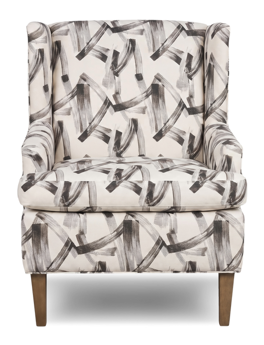 Made in Canada Sofa Lab Customizable Wingback 30\" Fabric Accent Chair – Stormy Accent Fabric 