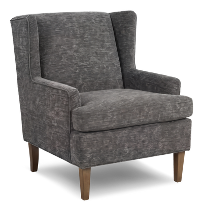 Made in Canada Sofa Lab Customizable Wingback 30" Fabric Accent Chair – Plush Charcoal | Fauteuil d’appoint à oreilles personnalisable de Sofa Lab de 30 po fabriqué au Canada en tissu - Plush Charcoal