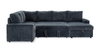 Winston 3-Piece Right-Facing Fabric Sleeper Sectional with Storage Chaise – Slate | Sofa-lit sectionnel de droite Winston 3 pièces en tissu avec fauteuil long de rangement - ardoise