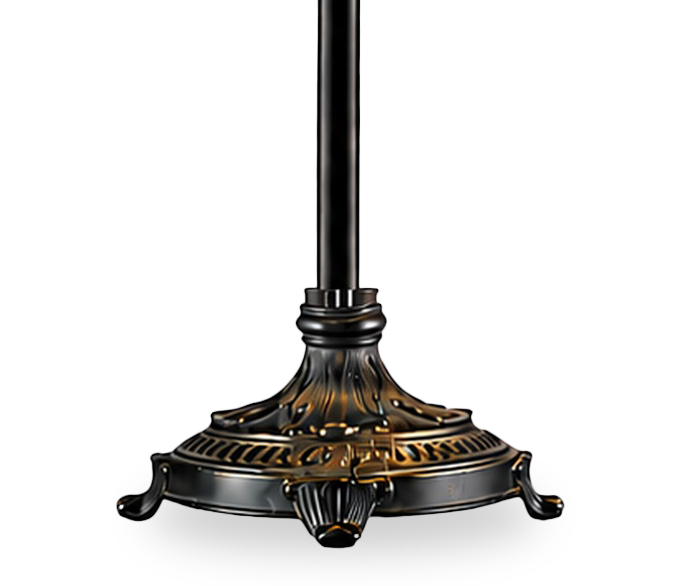 Wisteria 18\" Fallhouse Tiffany Floor Lamp with Amber Shade – Antique Bronze