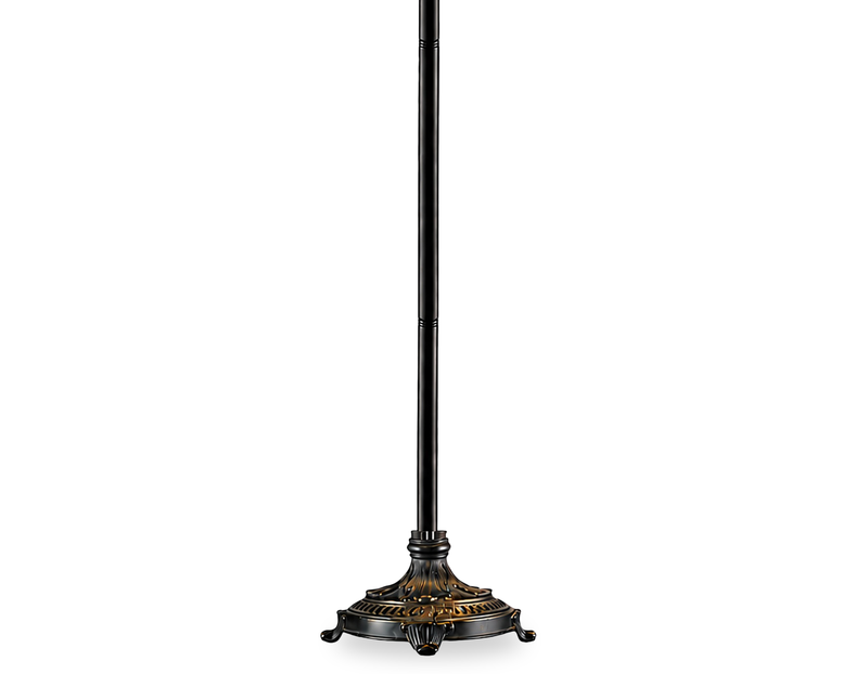 Wisteria 18\" Fallhouse Tiffany Floor Lamp with Amber Shade – Antique Bronze