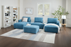 Voyage Modular 4-Piece U-Shaped Fabric Sectional with Removable Back Cushions – Blue | Sofa sectionnel modulaire en forme de U Voyage 4 pièces en tissu avec coussins de dossier amovibles - bleu