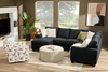 Made in Canada Customizable Sofa Lab Arc 3 Piece Left-Facing Fabric Sectional with Chaise - Teddy Raven | Sofa sectionnel de gauche 3 pièces avec fauteuil long personnalisable Arc de Sofa Lab fabriqué au Canada en tissu - Teddy Raven