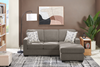 Made in Canada Lennox Chenille Fabric Reversible Sectional with Reversible Cushions - Grey | Sofa sectionnel réversible Lennox fabriqué au Canada en tissu de chenille avec coussins réversibles - gris