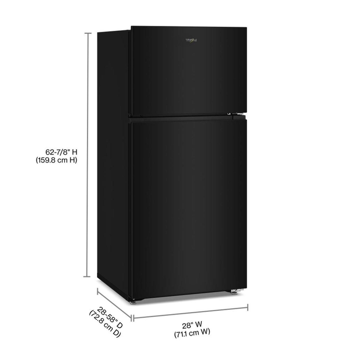 Whirlpool 28\" 14 Cu. Ft. Wide Top Freezer Refrigerator – Black - WRTX3314TB
