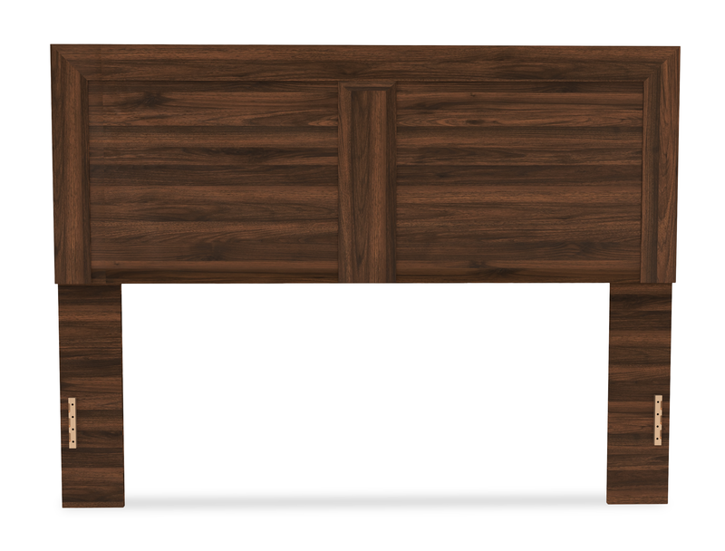 Yorkdale Panel Headboard, Made in Canada, Walnut Brown- Queen Size