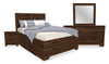 Yorkdale 6pc Set,12-Drawer Bed, Dresser, Mirror & Nightstand, Walnut Brown - Queen Size