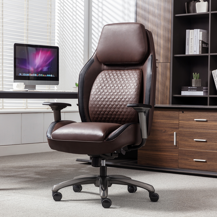 Shaquille O’Neal Home Zephyrus 30.25” High Back Executive Office Chair with AIR Lumbar Support - Brown