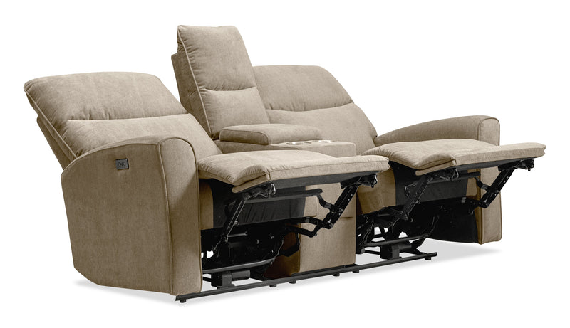 Quest 73\" Chenille Fabric Power Reclining Loveseat - Cobblestone