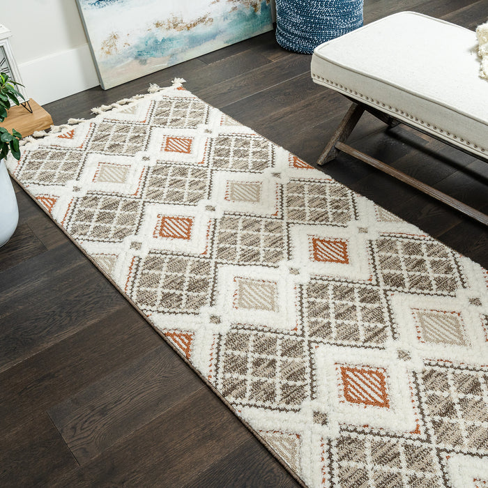 Quinto Twinkle Orange Shag Area Rug - 2'7\" x 8'