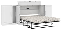 Bestar Pur Queen Storage Cabinet Bed with Mattress - White