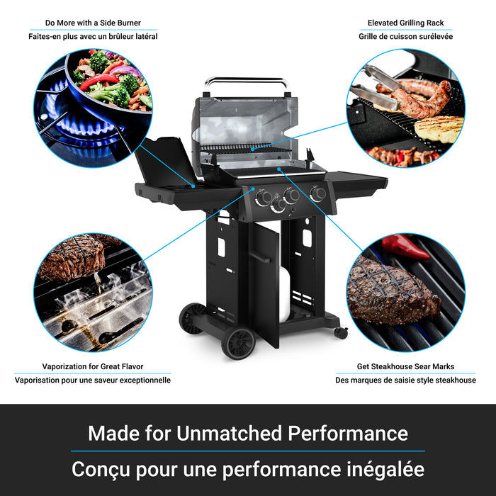 Broil King Royal 340 Shadow 3-Burner 30,000-BTU Natural Gas BBQ - 824167 Grill