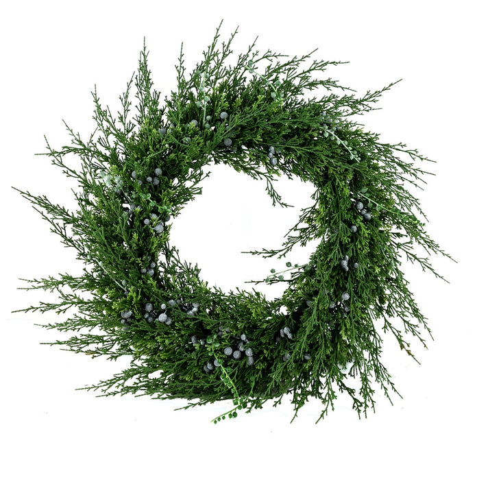 Kort & Co. 22\" Blue Berry Cypress Wreath 