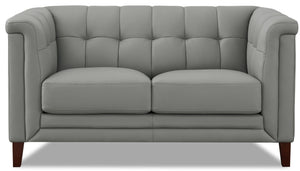 Bodie Leather Loveseat - Grey