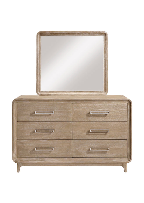 Sasha Bedroom Dresser Mirror - Natural Oak Brown