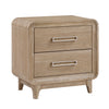 Sasha Bedside 2-Drawer Nightstand, 28"W x 27"H - Natural Oak Brown