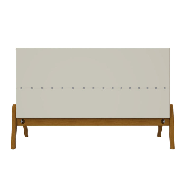 Manhattan Comfort Mid-Century Modern Gales 48.50” Sideboard with Solid Wood Legs - Greige
