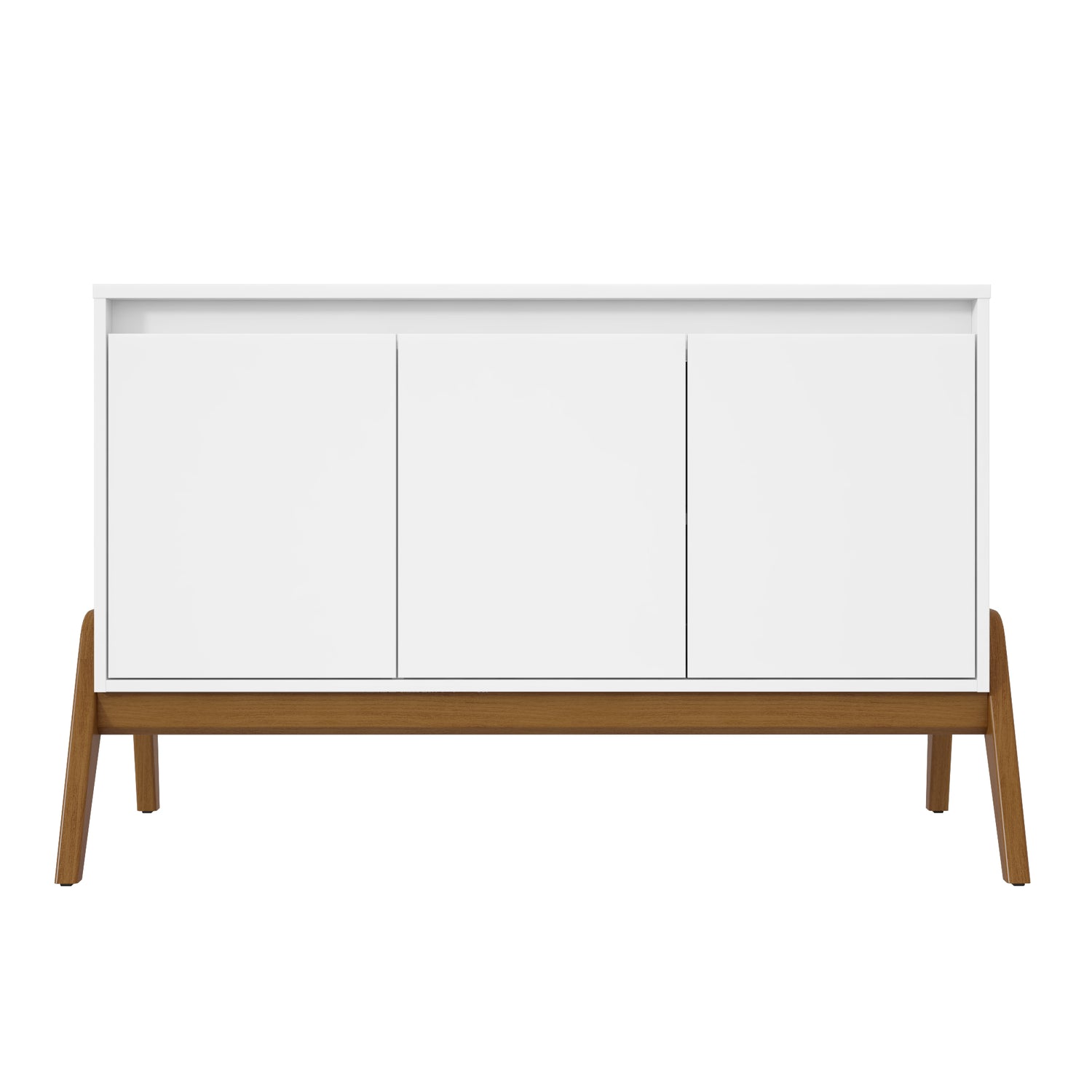 Manhattan Comfort Mid-Century Modern Gales 48.50 Sideboard with Solid Wood Legs in Matte Black Manhattan Comfort Mid-Century Modern Gales 48.50 Sideboard with Solid Wood Legs in Matte Black