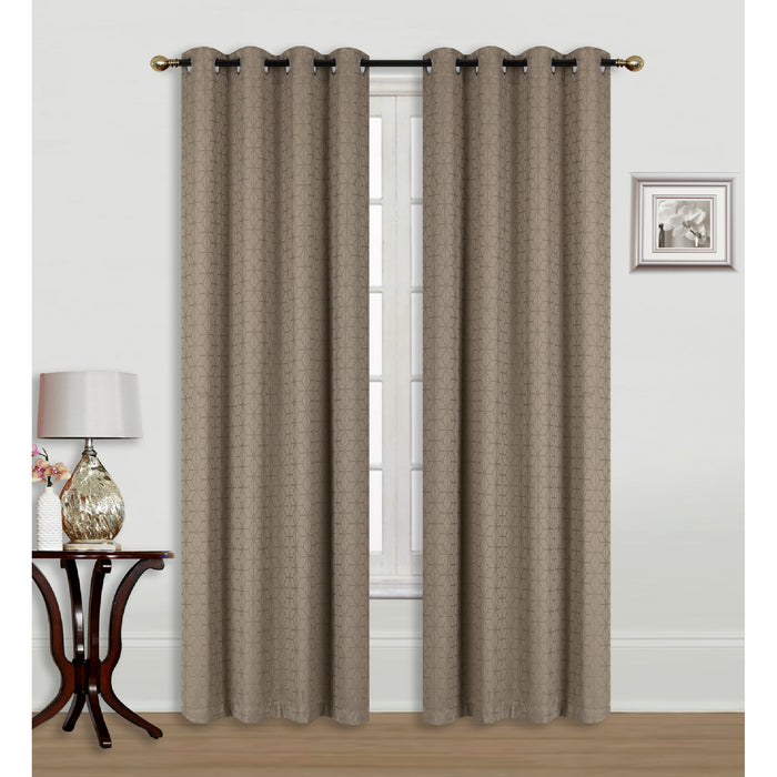Jacquard Blackout Panel Geo Gold Drapes and Blinds