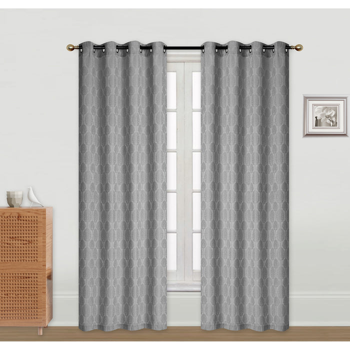 Jacquard Panel Tree Grey 96\" - Set of 2