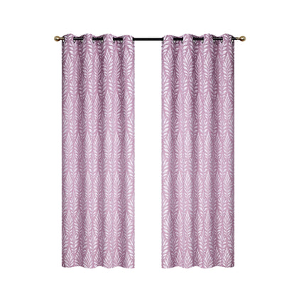 Embroidered Panel Fern Dark Rose 96" - Set of 2 Drapes and Blinds|Panneau brodé rose foncé de 96 po à motif de fougère - ensemble de 2 rideaux et stores