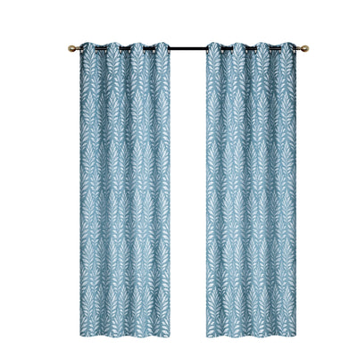 Embroidered Panel Fern Teal 96" - Set of 2 Drapes and Blinds|Panneau brodé bleu sarcelle de 96 po à motif de fougère - ensemble de 2 rideaux et stores