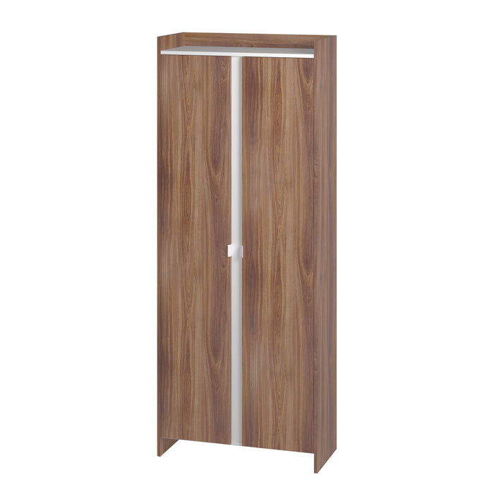 Manhattan Comfort Mid-Century Modern Ratzer Storage Cabinet with 11 Shelves - Brown & White