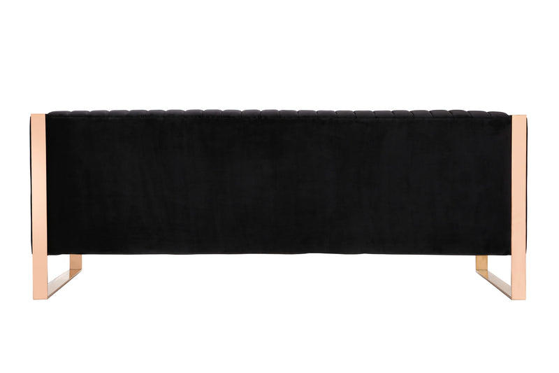 Manhattan Comfort Trillium 83.07\" Sofa - Black & Gold