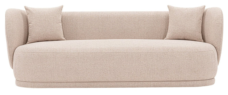 Manhattan Comfort Contemporary Siri Linen Weave 92.52\" Sofa with Pillows - Wheat