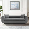 Manhattan Comfort Contemporary Edmonda Velvet Sofa with Pillows - Dark Grey|Sofa contemporain Edmonda de Manhattan Comfort en velours avec coussins - gris foncé