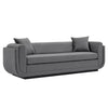 Manhattan Comfort Contemporary Edmonda Velvet Sofa with Pillows - Dark Grey|Sofa contemporain Edmonda de Manhattan Comfort en velours avec coussins - gris foncé