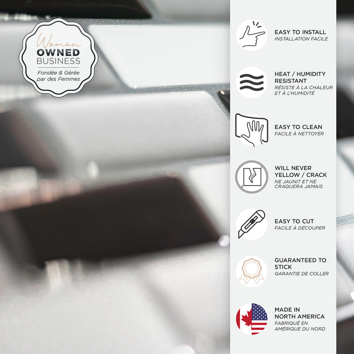 Smart Tiles Peel and Stick 4-Sheet 10 x 9 Backsplash - Murano Metallik