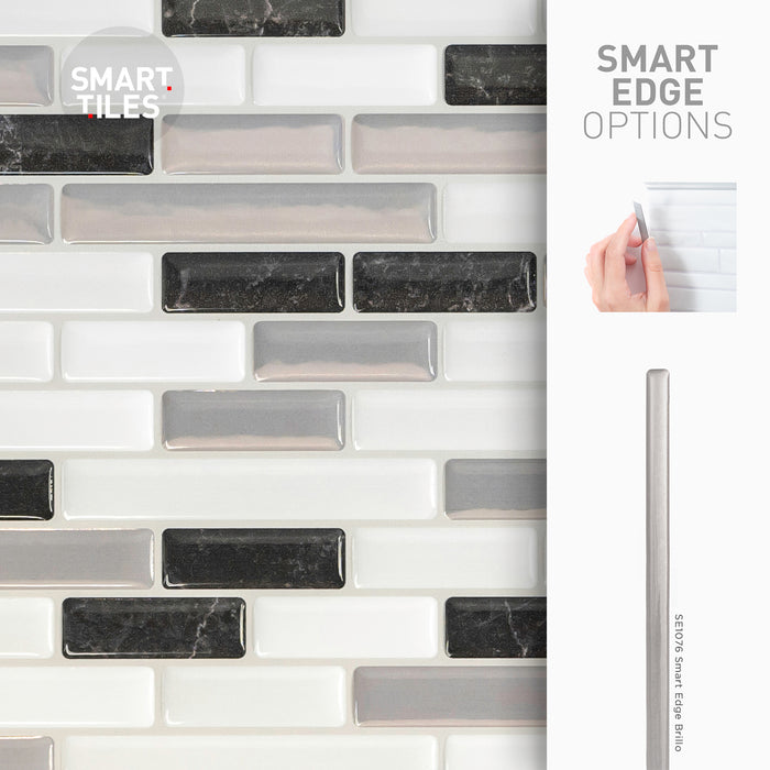 Smart Tiles Peel and Stick 4-Sheet 10 x 9 Backsplash - Muretto Alaska