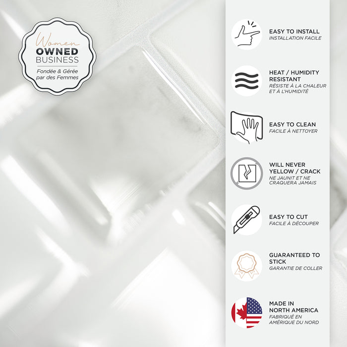 Smart Tiles Peel and Stick 4-Sheet 10 x 10 Backsplash - Ravenna Bianco