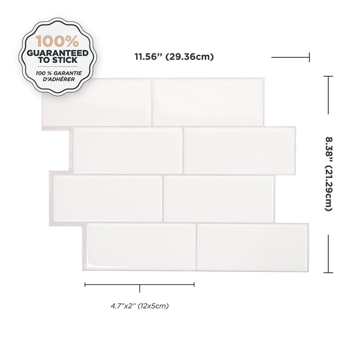 Smart Tiles Peel and Stick 4-Sheet 12 x 9 Backsplash - Metro Campagnola