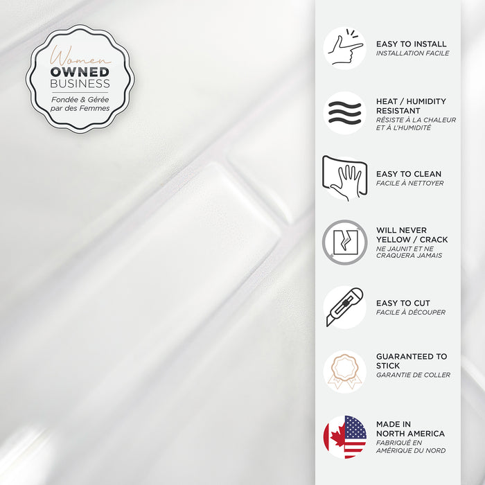 Smart Tiles Peel and Stick 4-Sheet 12 x 10 Backsplash - Milano Massa