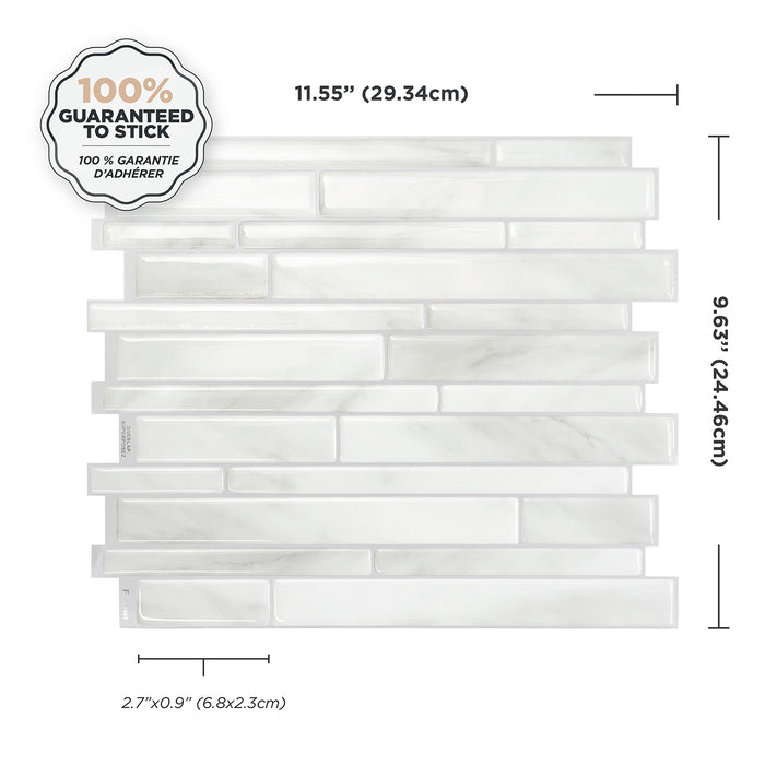 Smart Tiles Peel and Stick 4-Sheet 12 x 10 Backsplash - Milano Massa