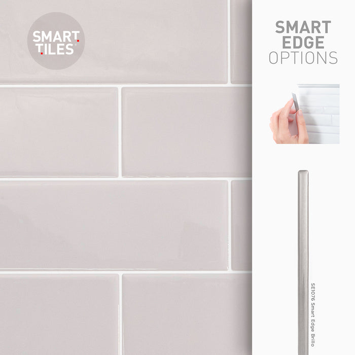 Smart Tiles Peel and Stick 2-Sheet 23 x 11 Backsplash - Oslo Grey