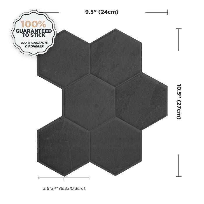 Smart Tiles Peel and Stick 4-Sheet 10 x 11 Backsplash - Hexa Walton