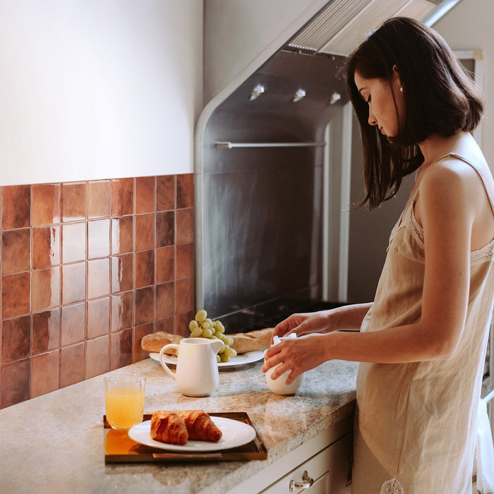 Smart Tiles Peel and Stick 4-Sheet 9 x 9 Backsplash - Zellige Safi