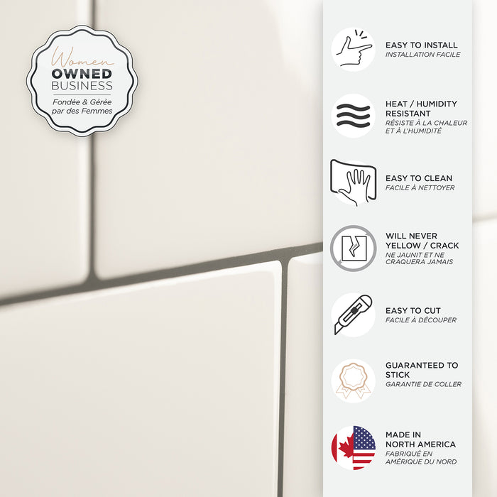 Smart Tiles Peel and Stick 2-Sheet 22 x 8 Backsplash - Square Velden