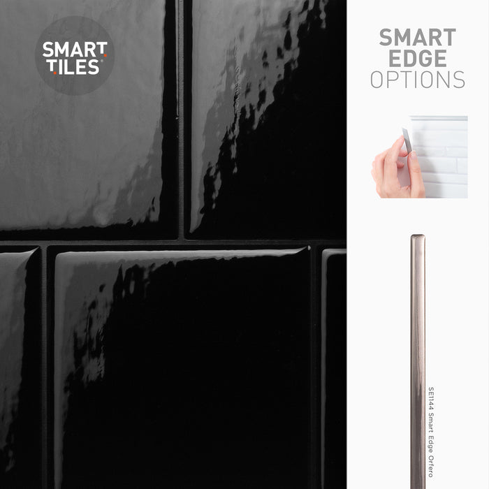 Smart Tiles Peel and Stick 2-Sheet 22 x 8 Backsplash - Square Berlin