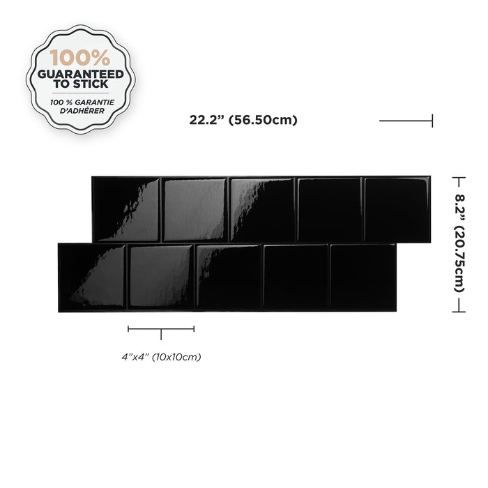 Smart Tiles Peel and Stick 2-Sheet 22 x 8 Backsplash - Square Berlin
