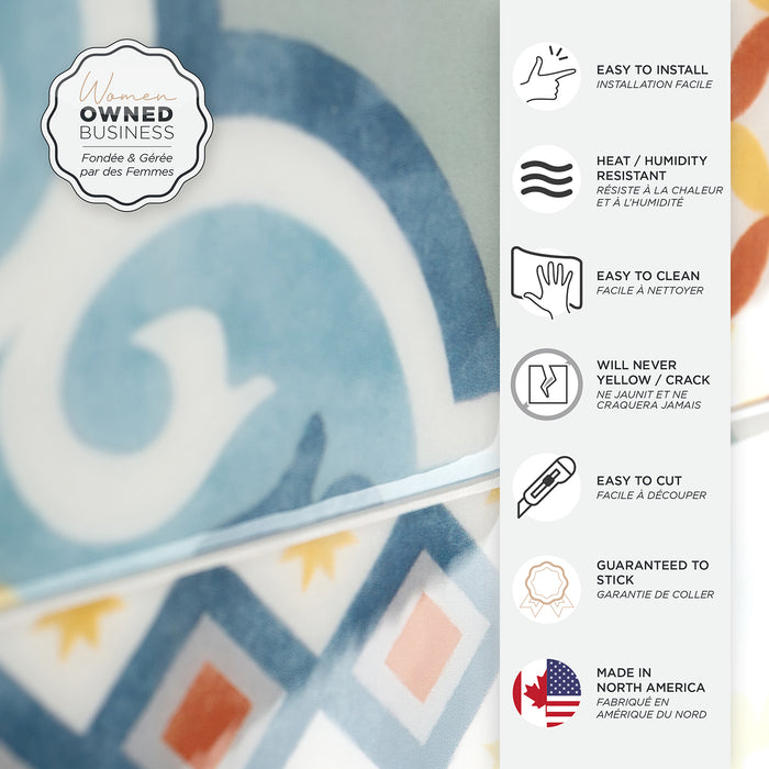 Smart Tiles Peel and Stick 4-Sheet 9 x 9 Backsplash - Vintage Almada