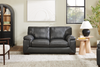 Classico 71" Genuine Leather Loveseat with Wood Legs – Carbon Grey | Causeuse Classico de 71 po en cuir véritable avec pattes en bois - gris carbone