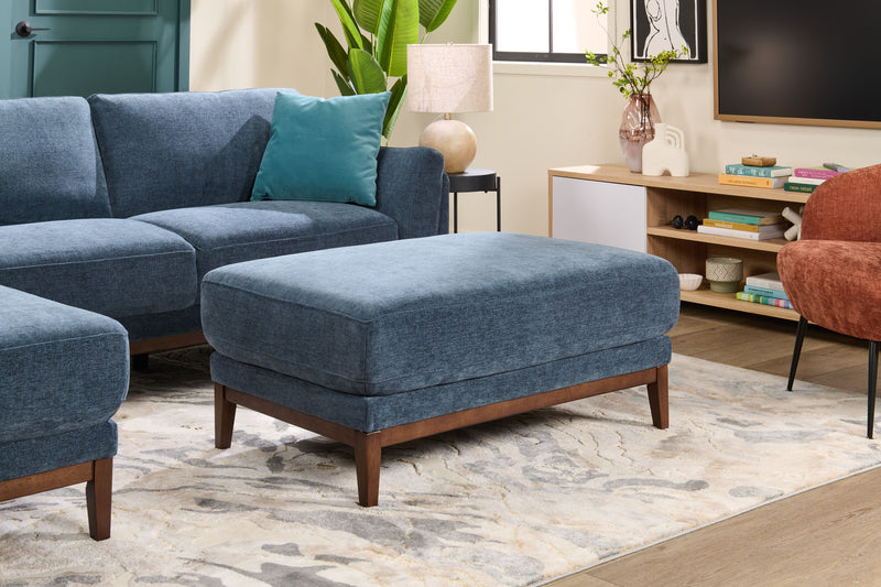 Horizon 44.09\" Fabric Ottoman - Navy