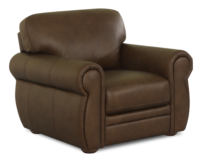 Chateau d’Ax Porto 45\" Traditional Genuine Leather Accent Chair - Chocolate 